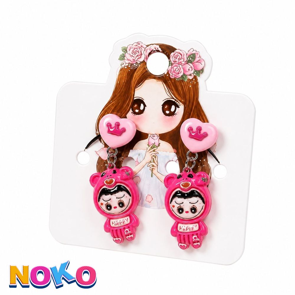 گوشواره |سرامیکی| لبوبو| صورتی پررنگ